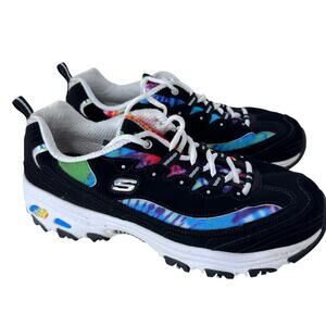 Skechers D'lites Sporty Summer Fiesta Womens US 10 Black White‎ 149015